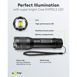 Led Lygte Super Bright 1500lm 6xAA
