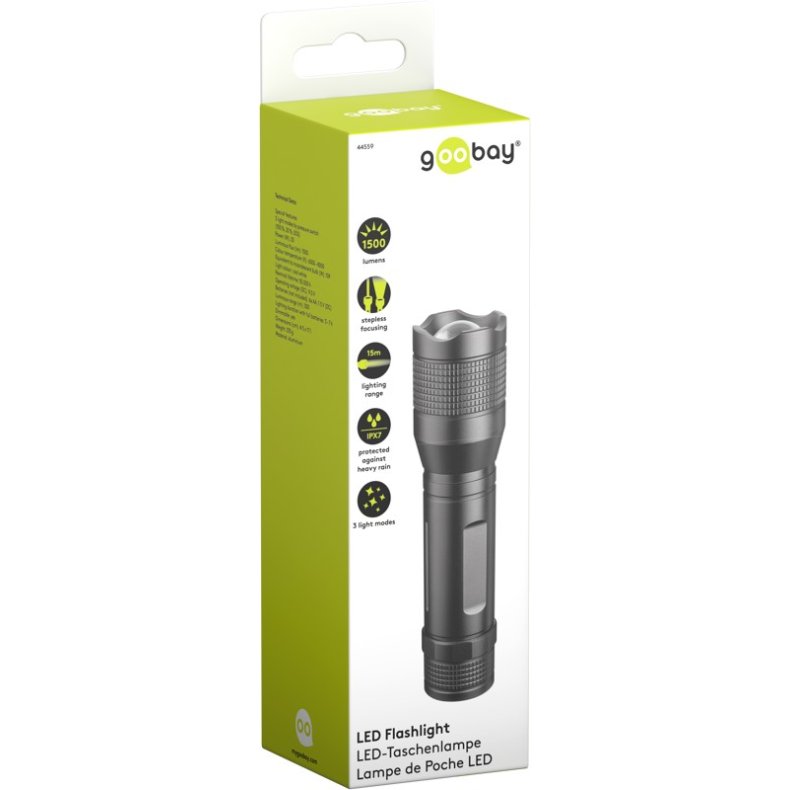 Led Lygte Super Bright 1500lm 6xAA