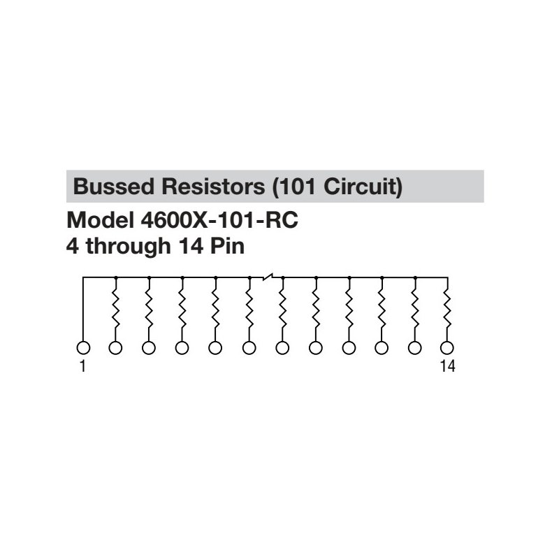 Modstandsnetvrk SIL 8P 7x10K