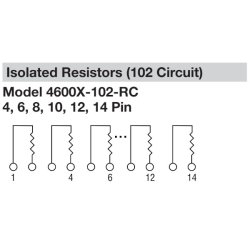 Modstandsnetvrk SIL 6P 3x10K Separat