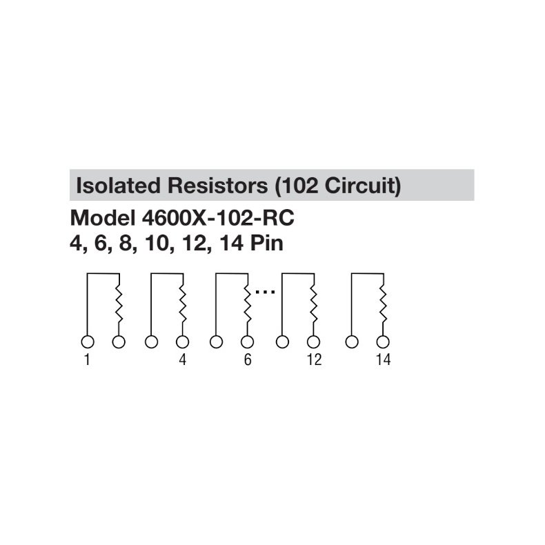 Modstandsnetvrk SIL 6P 3x10K Separat