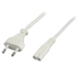 Netledning 5.0m europastik/C7 hvid