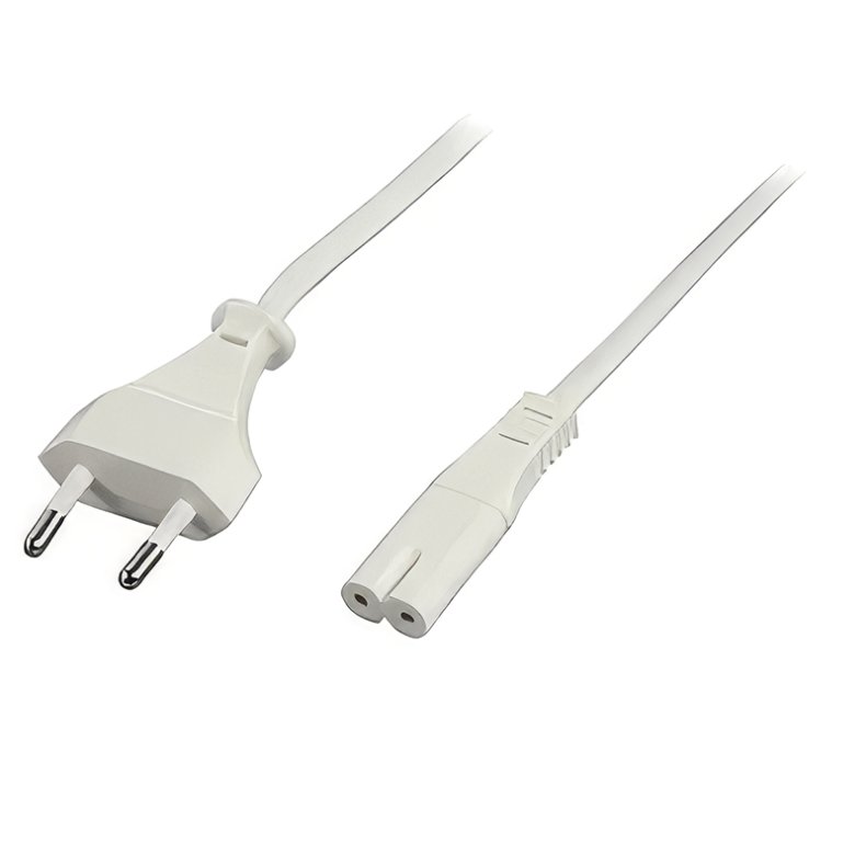 Netledning 5.0m europastik/C7 hvid