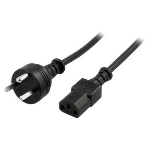 Apparatledning EDB stik med dansk jord C13 hun 1.8m sort