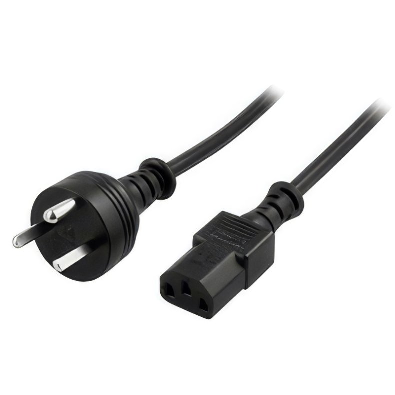 Apparatledning EDB stik med dansk jord C13 hun 1.8m sort
