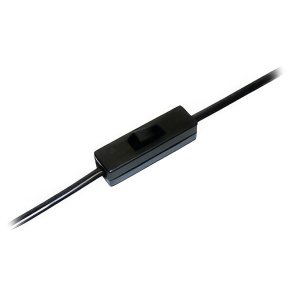 Netledning med afbryder uden stik 1.2m sort