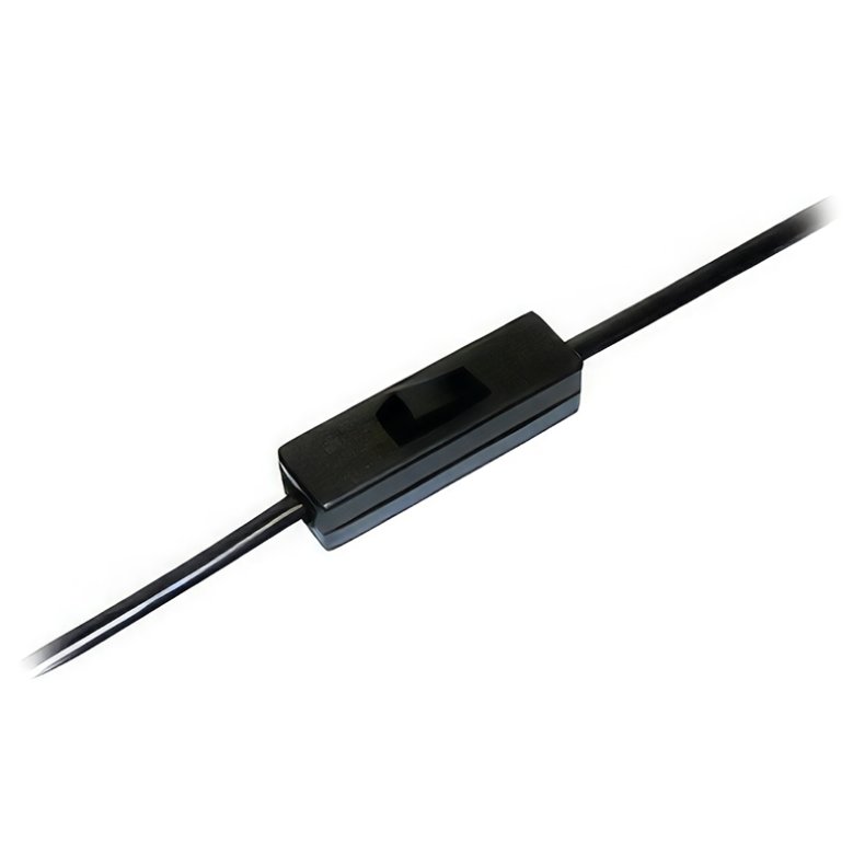Netledning med afbryder uden stik 1.2m sort