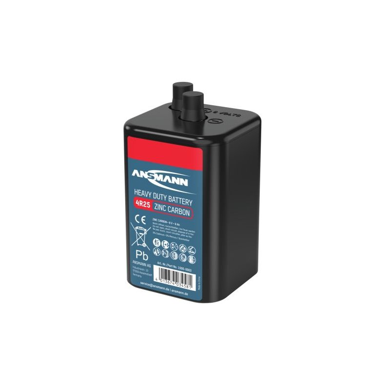 Batteri 6V 9000mA m. fjeder terminaler 