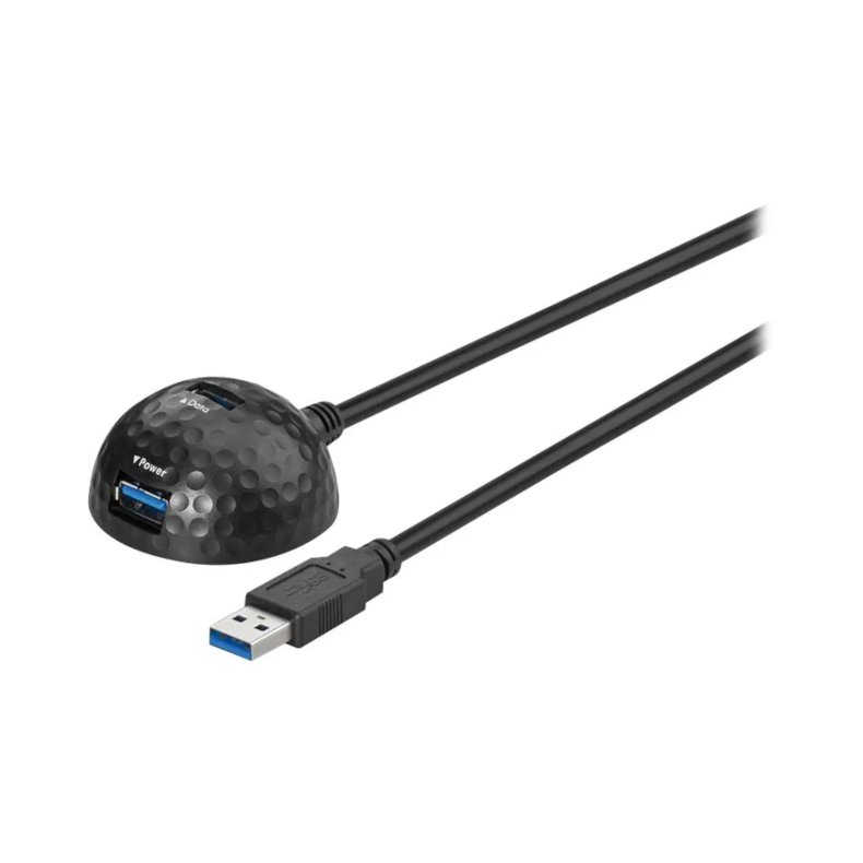 USB 3.0 forl�nger kabel A-2xA 1.5m med fod