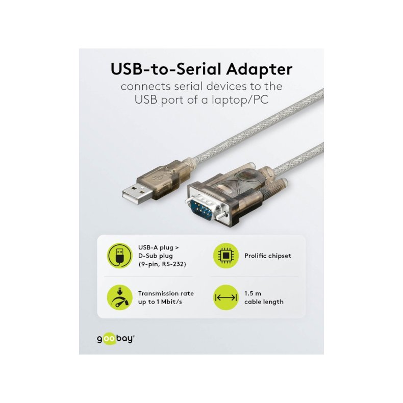 USB 2.0-RS232 (DB9) converter  1.5m