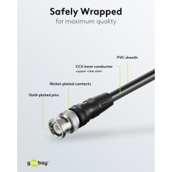 BNC/BNC kabel 5m RG59 75 ohm