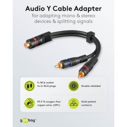 Phono Y kabel hun - 2x han 20cm