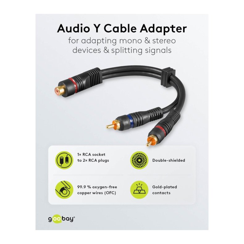 Phono Y kabel hun - 2x han 20cm