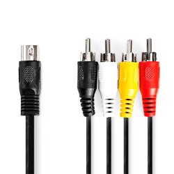 5pl DIN han/4x phono kabel 1m
