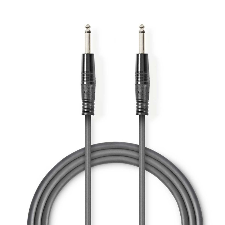 Guitar kabel han/han 6.3mm jack mono 5m lige