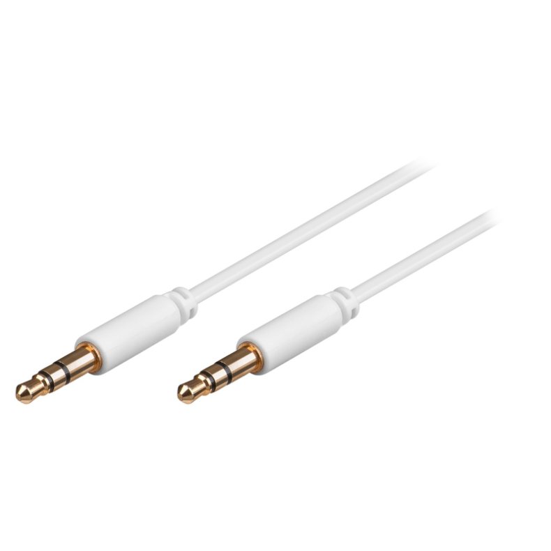 Jack kabel 3.5mm han/han 2m stereo hvid