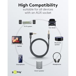 Jack kabel 3.5mm han/han 90� 2.0m stereo