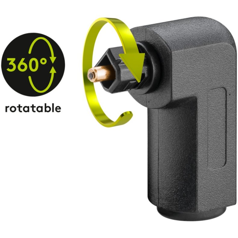 Optisk vinkeladapter 90� han/hun TOSLINK