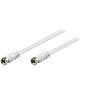Coaxkabel med F-stik 2.5m hvid