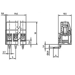 PRINTKLEMMUFFE 380V/15A 3PL 5mm ELEVATOR