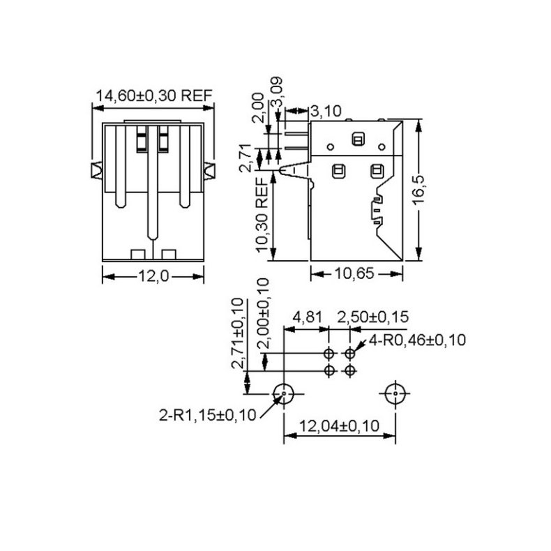 USB-B fatning til printmontage