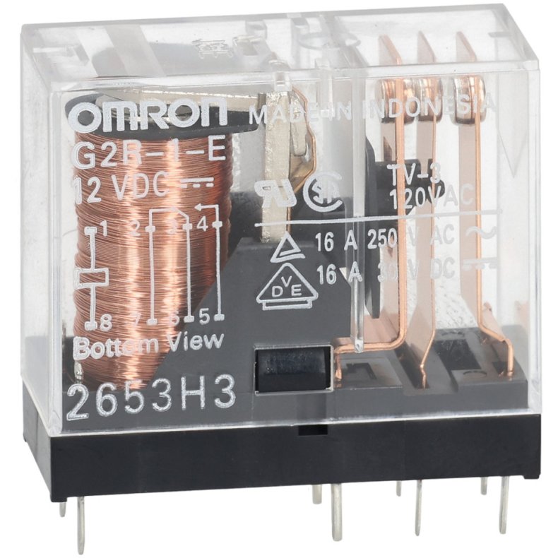 Omron rel� 12VDC/16A 275 Ohm SPDT 8pins G2R-1-E 12DC