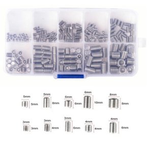 Sortiment pinolskruer 200stk. 10 strrelser rustfri stl