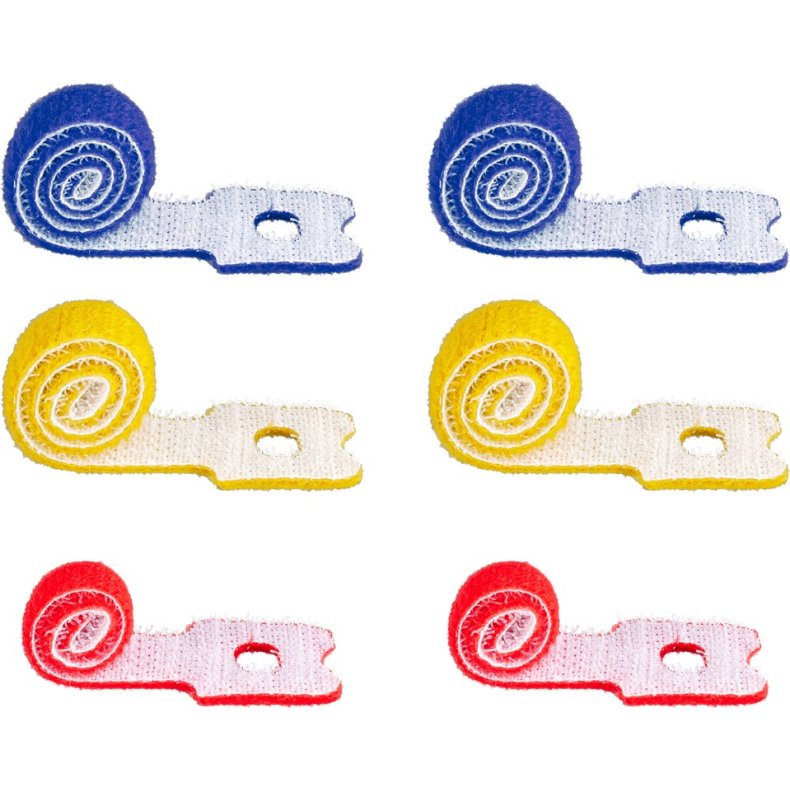 Kabelbinder velcro 6 stk 3 farver