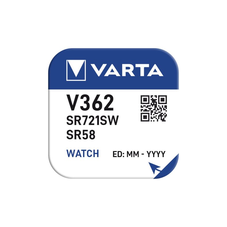 Knapcelle batteri V362/SR58/SR721SW 22mA