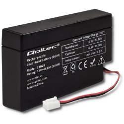 Blyakkumulator 96x25x62mm 12V/0.8Ah m. ledning vedligeholdelsesfri gele