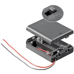 Battericontainer for 3xR6 (AA) lukket m. Switch 