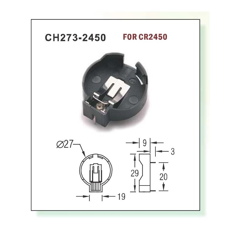 BATTERICONTAINER F. LITIUM CR2450