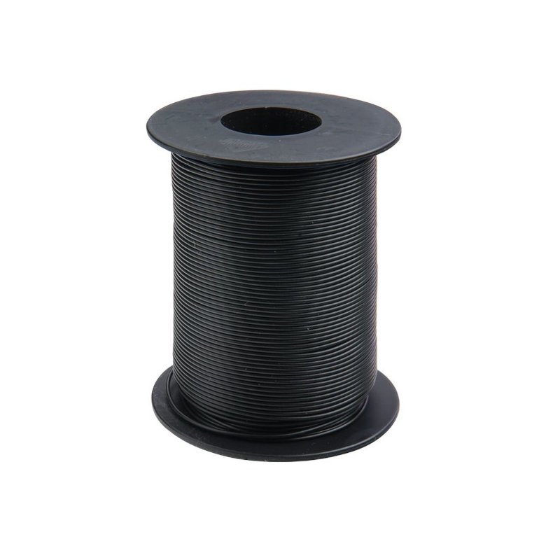 Monteringstrd stiv sort =0.6mm 100m enkelkoret