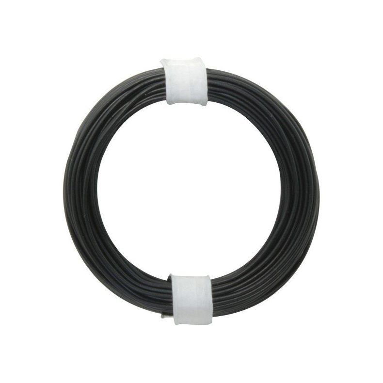 Monteringstrd stiv sort =0.5mm 10m enkelkoret
