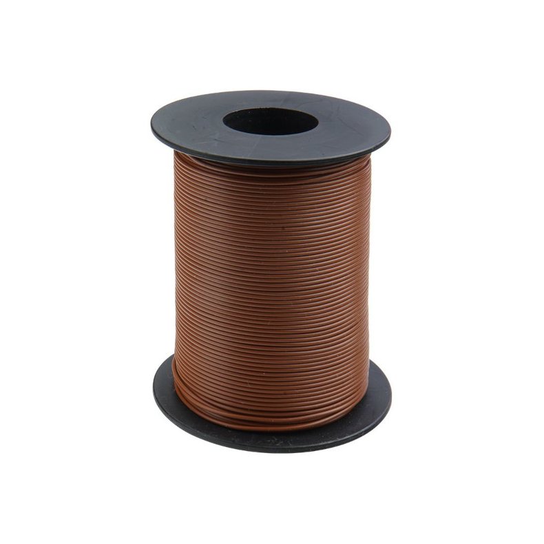 Monteringstrd stiv brun =0.6mm 100m enkelkoret