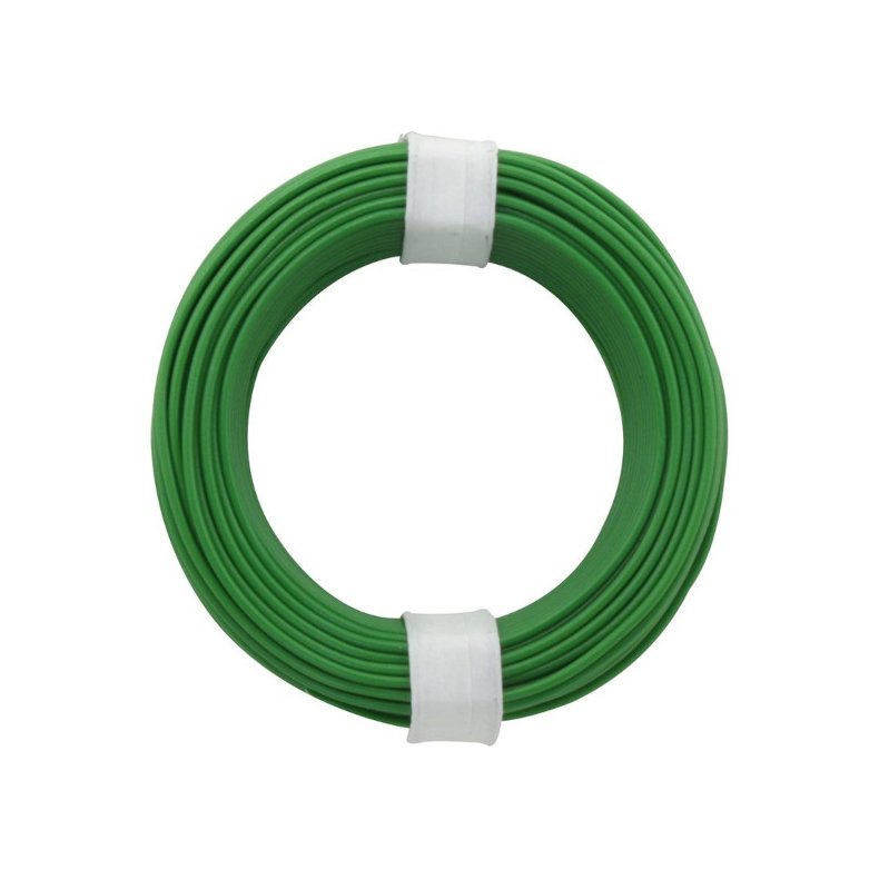 Monteringstrd stiv grn =0.5mm 10m enkelkoret