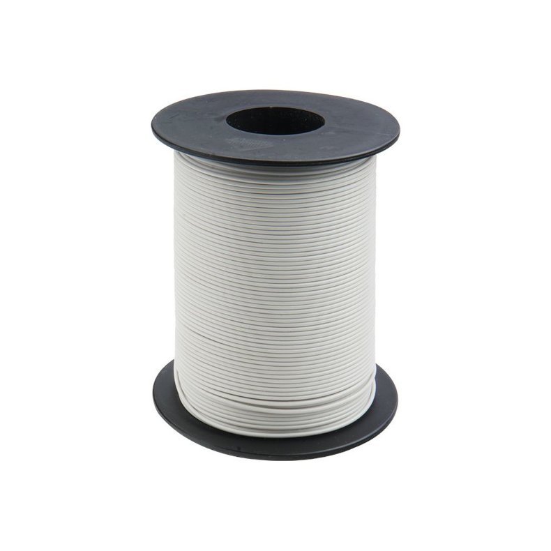 Monteringstrd stiv hvid =0.6mm 100m enkelkoret