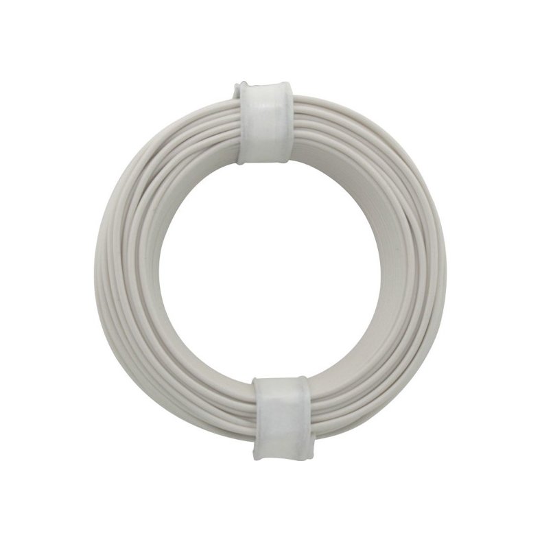 Monteringstrd stiv hvid =0.5mm 10m enkelkoret
