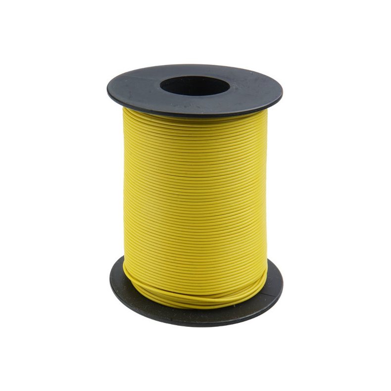 Monteringstrd stiv gul =0.5mm 100m enkelkoret