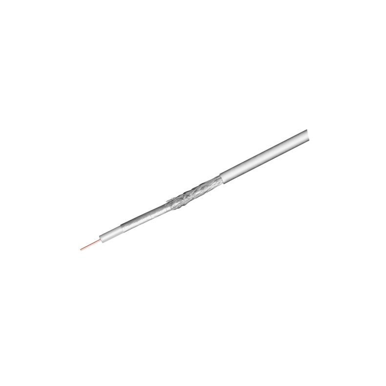 Coax antennekabel, dobbeltsk�rmet, kobber inderleder, hvid 75ohm, �=7mm pr. meter