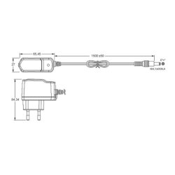 Switch-mode 230Vac/9Vdc 2A 18W strmforsyning