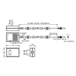 Switch-mode 230Vac/12Vdc 3A 36W strmforsyning