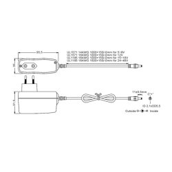 Switch-mode 230Vac/12Vdc 5A 60W strmforsyning