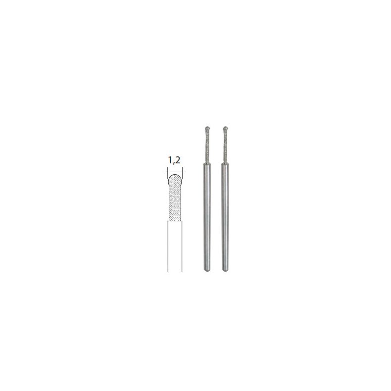 PROXXON Diamant bor m. kuglespids 1.2mm - 2 stk