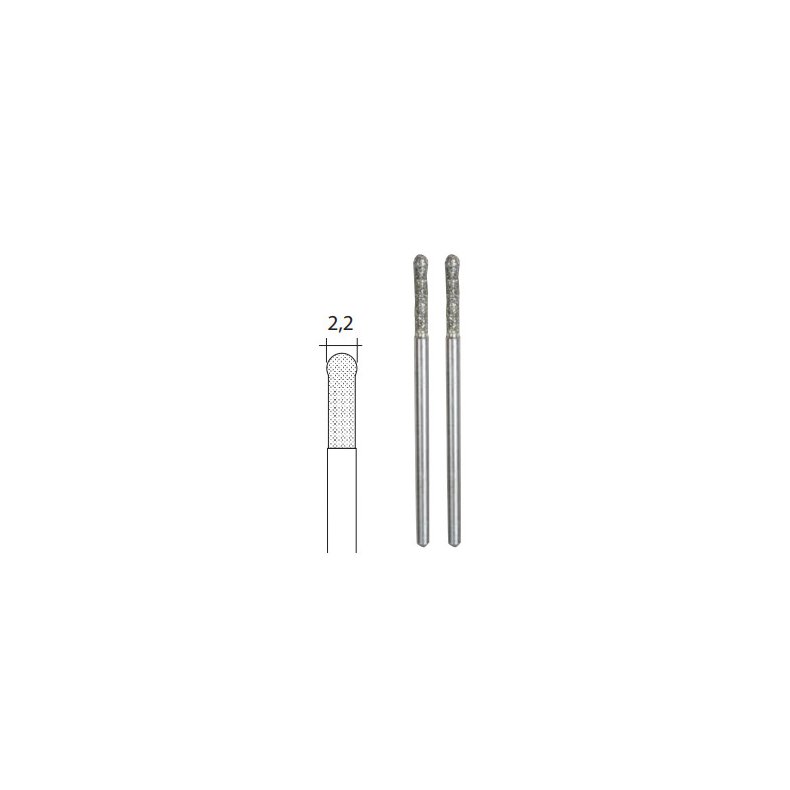 PROXXON Diamant bor m. kuglespids 2.2mm - 2 stk