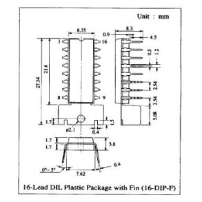 AN6877 7 LED driver DIL16 m. vinger
