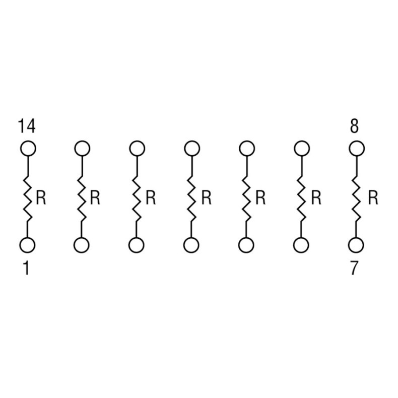Modstandsnetvrk 8x4K7 DIL16