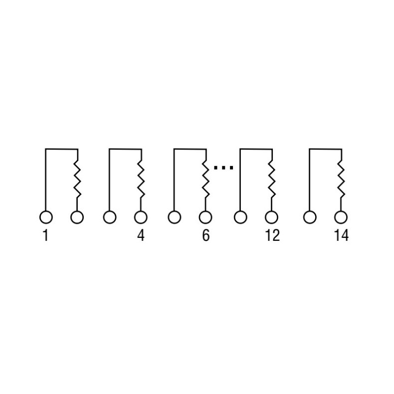Modstandsnetvrk SIL 10P 5x4K7 Separat