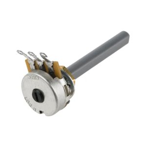 Drejepotentiometer mono 220 OhmA 6mm aksel, liner loddejne plastaksel/metalhus