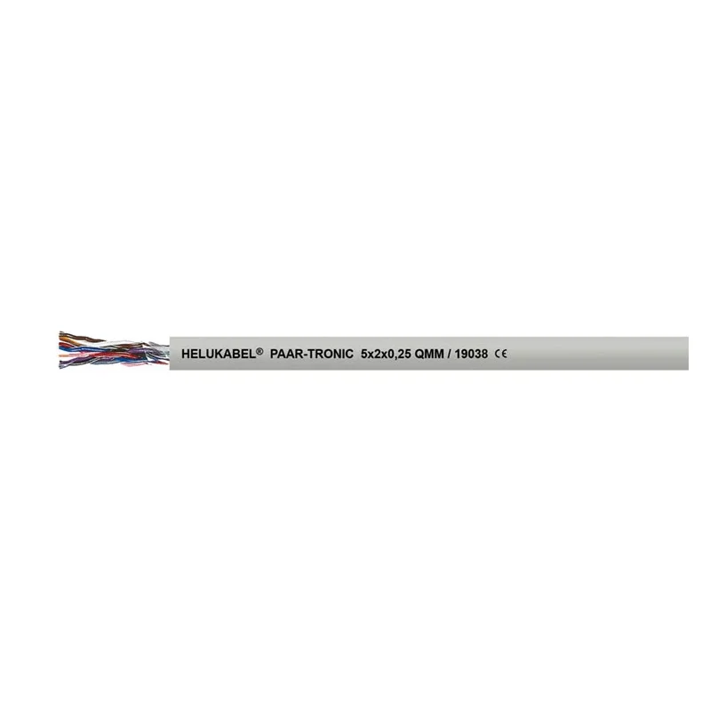 Parsnoet styrekabel LiYY-P 1x2x0.25mm uskrmet  4,0mm gr